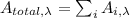 A_{total,\lambda} = \sum\limit_i A_{i,\lambda}