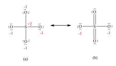 Be sure to answer all parts. the sulfate ion can be represented with four s―o bonds or with two s―o