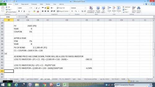 Suppose you purchase a 9-year aaa-rated swiss bond for par that is paying an annual coupon of 5 perc