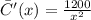 \bar C'(x)=\frac{1200}{x^2}