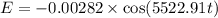 E=-0.00282\times\cos(5522.91 t)