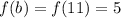 f(b)=f(11)=5