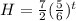 H = \frac{7}{2} (\frac{5}{6} )^{t}