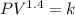 PV^{1.4}=k