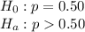 H_0: p = 0.50\\H_a: p 0.50