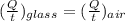 (\frac{Q}{t})_{glass} = (\frac{Q}{t})_{air}