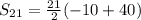 S_{21}=\frac{21}{2}(-10+40)