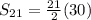 S_{21}=\frac{21}{2}(30)