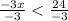 \frac{-3x}{-3}