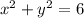 x^2+y^2=6