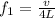 f_1 = \frac{v}{4 L}