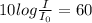 10log\frac{I}{I_{0}}=60