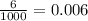 \frac{6}{1000}=0.006