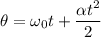\theta=\omega_{0}t+\dfrac{\alpha t^2}{2}
