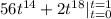 56t^{14} + 2t^{18}|_{t = 0}^{t = 1}