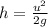 h=\frac{u^2}{2g}