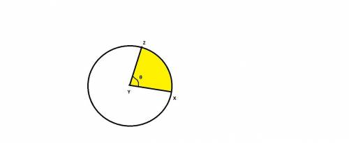 Which best explains the formula? in the figure, angle zyx is measured in degrees. the areaof the sha