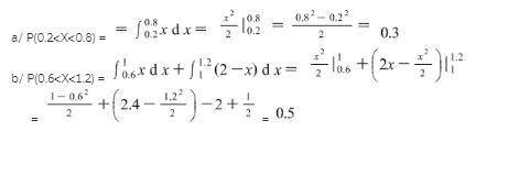 If the probability density of a random variable is given by find the probabilities that a random var