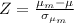 Z = \frac{\mu_m-\mu}{\sigma_{\mu_m}}