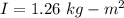 I=1.26\ kg-m^2