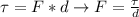 \tau = F*d \rightarrow F = \frac{\tau}{d}