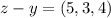 z-y = (5,3,4)