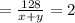 =\frac{128}{x+y} = 2