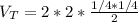 V_T = 2*2* \frac{1/4 *1/4}{2}