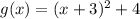 g(x) = (x+3)^2+4