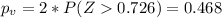 p_v =2*P(Z0.726)= 0.468