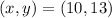 (x,y)=(10,13)