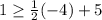 1\geq \frac{1}{2}(-4)+5