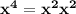 \bold{x^4=x^2x^2}