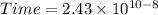 Time = 2.43\times 10^{10-8}