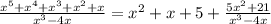\frac{x^5+x^4+x^3+x^2+x}{x^3-4x}=x^2+x+5+\frac{5x^2+21}{x^3-4x}
