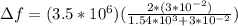 \Delta f = (3.5*10^6)(\frac{2*(3*10^{-2})}{1.54*10^3+3*10^{-2}})