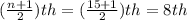 (\frac{n+1}{2}) th=(\frac{15+1}{2}) th=8th