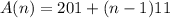 A(n)=201+(n-1)11