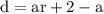 \rm d =ar+2-a