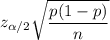 z_{\alpha/2}\sqrt{\dfrac{p(1-p)}{n}}