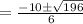 =\frac{-10\pm\sqrt{196}}{6}