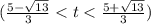 (\frac{5-\sqrt{13}}{3}