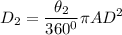 D_2 = \dfrac{\theta_2}{360^0}\pi {AD}^2