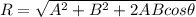 R=\sqrt{A^2+B^2+2ABcos\theta}