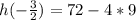 h(-\frac{3}{2})=72-4*9