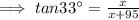 \implies tan 33^{\circ}=\frac{x}{x+95}