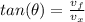 tan(\theta)=\frac{v_{f}}{v_{x}}