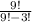 \frac{9!}{9!-3!}