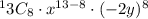 ^13C_8\cdot x^{13-8}\cdot (-2y)^8