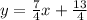 y=\frac{7}{4}x+\frac{13}{4}